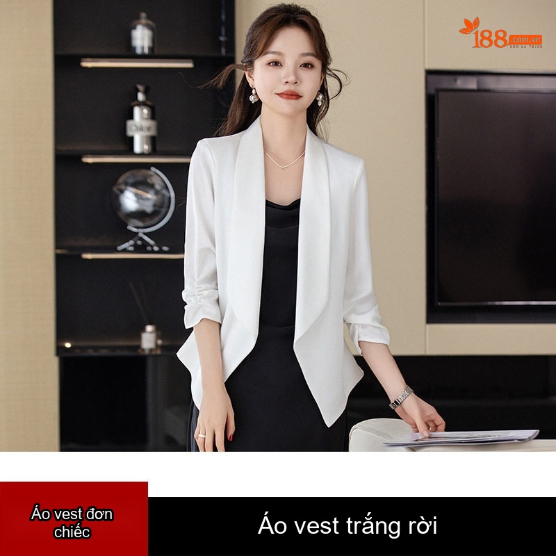 Áo Blazer Nữ Phong Cách Hàn Quốc Chất Liệu Cao Cấp Màu Champagne, Đen, Trắng