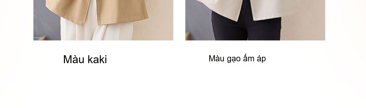 Áo Khoác Gió Nữ Dáng Ngắn Phong Cách Anh Quốc Thanh Lịch Màu Be chi tiết 10