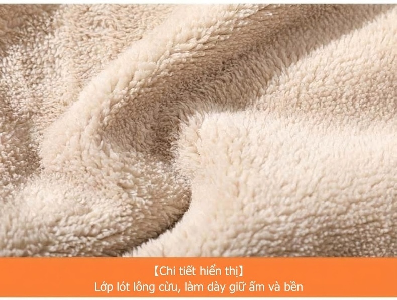 Quần Dài Nam Lông Cừu Non Dày Dặn Giữ Ấm Dáng Rộng Màu Đen, Xanh Navy, Xám, Xanh Olive... chi tiết 22
