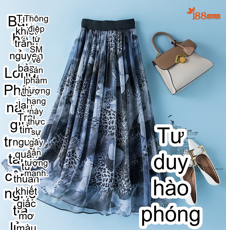 Chân Váy Lụa Nữ Dáng Dài Eo Chun Họa Tiết Hoa Lá chi tiết 1