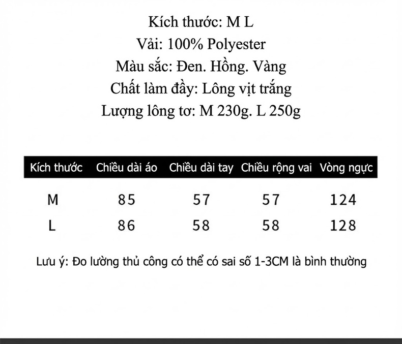 Áo Phao Nữ Dáng Dài Vừa Người Thời Trang Cao Cấp Giữ Ấm Lót Lông Vũ Trắng Màu Be, Đen, Hồng chi tiết 1