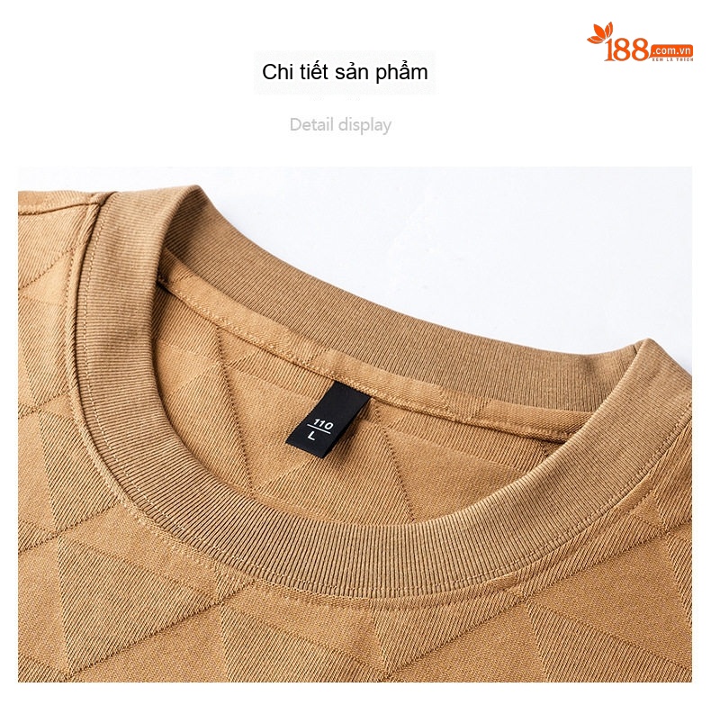 Áo Thun Nam Tay Ngắn Cotton Họa Tiết Thoi Trẻ Trung Màu Trắng, Nâu, Đen, Xanh Rêu... chi tiết 12