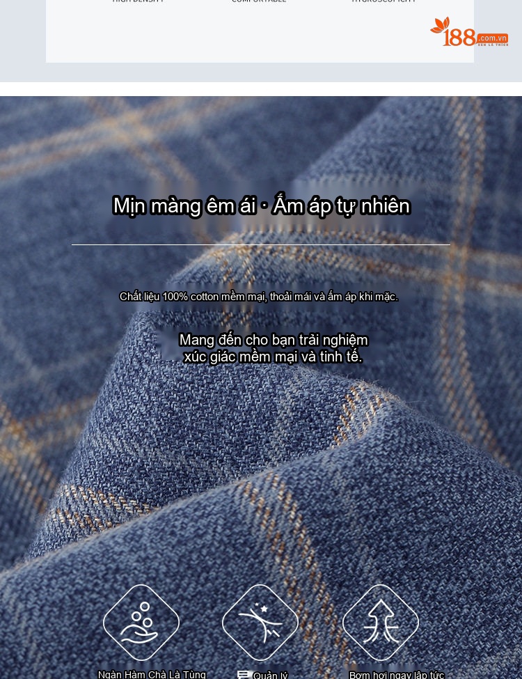 Áo Sơ Mi Tay Dài Nam Cotton Mài Lông Kẻ Caro, Kẻ Sọc Công Sở Màu Xanh, Xám, Nâu, Đỏ... chi tiết 4