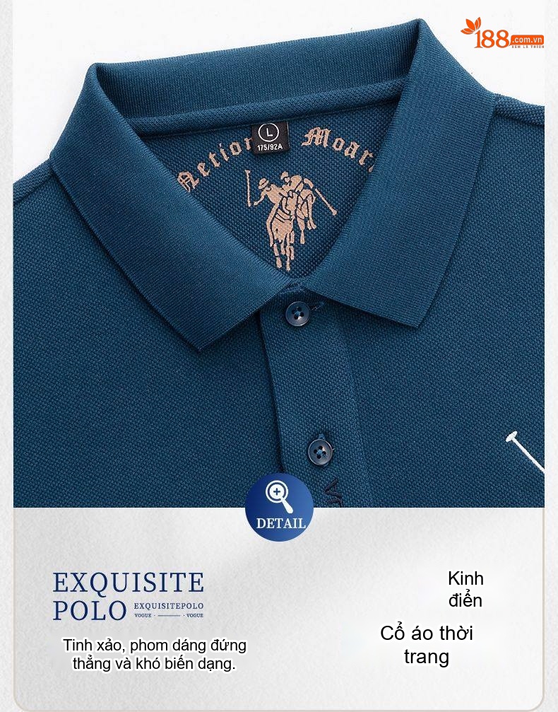 Áo Polo Tay Dài Nam Cotton Cổ Bẻ Dáng Ôm Mùa Thu Màu Cam, Đỏ, Be, Xám... chi tiết 52