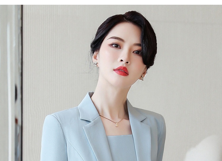 Bộ Vest Công Sở Nữ Tay Lỡ Màu Hồng chi tiết 2