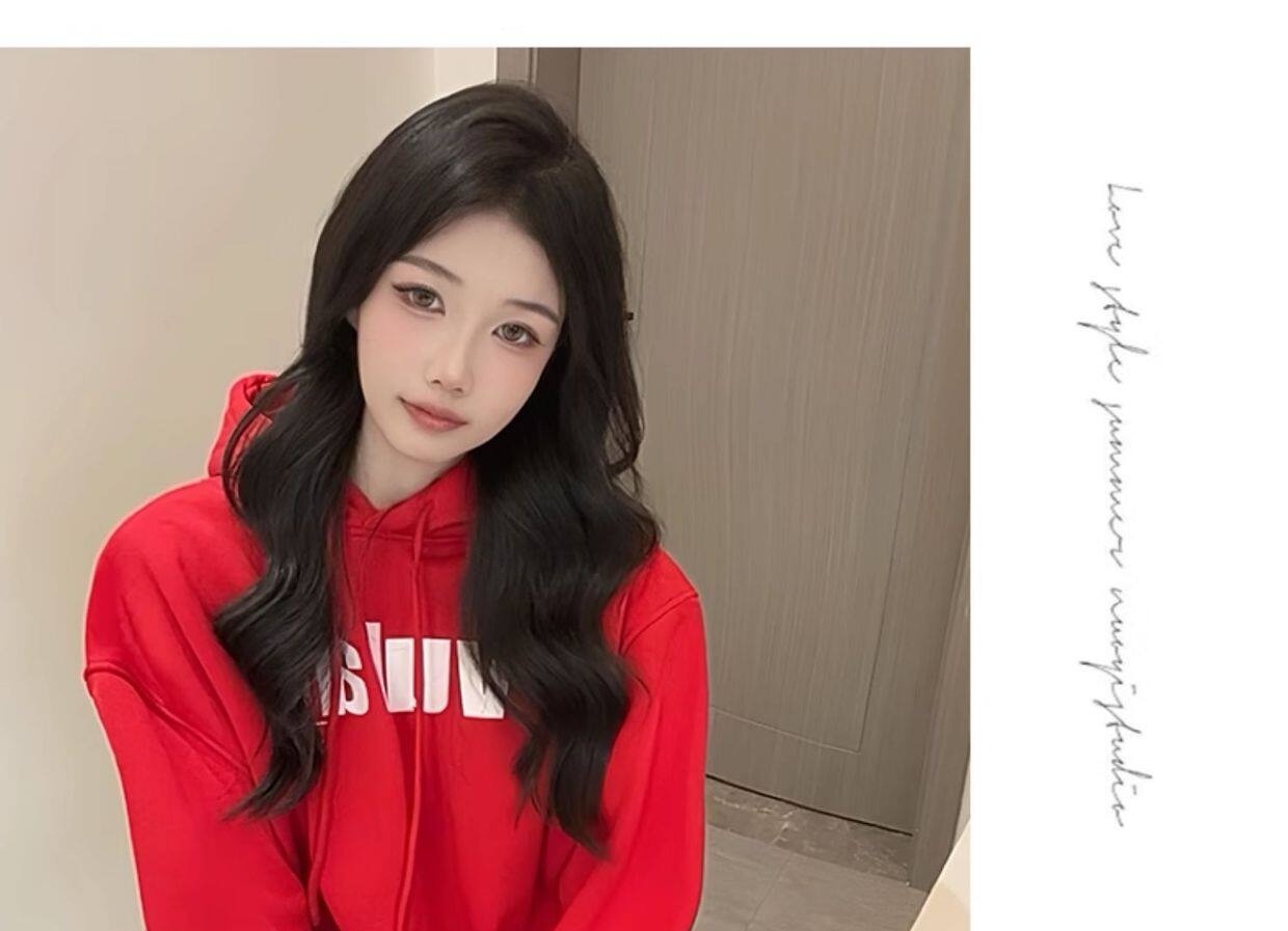 Bộ Đồ Nỉ Hoodie Nữ Phong Cách Tiểu Thư Thời Trang Trẻ Trung Lót Lông Màu Đỏ chi tiết 19