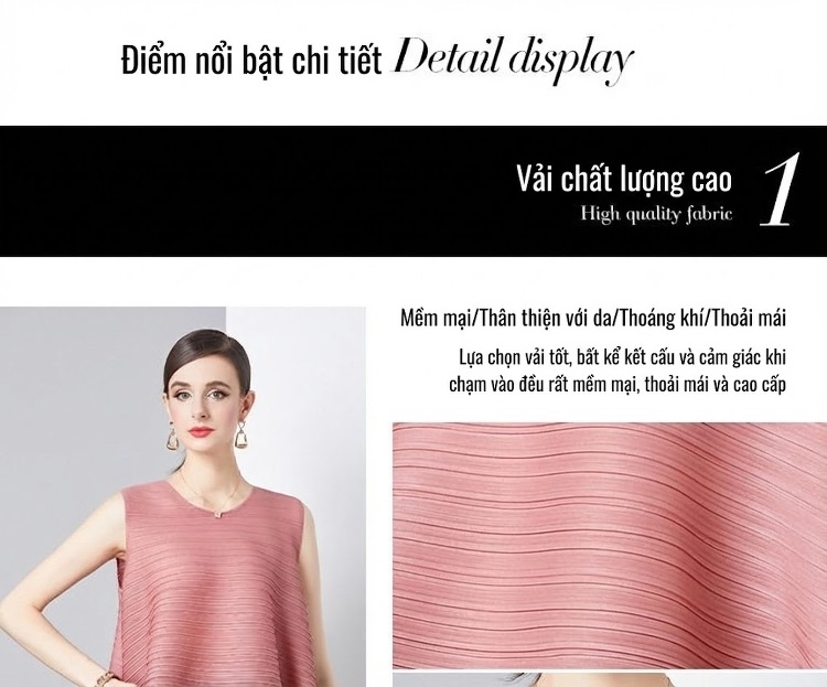 Set Áo Thun Ba Lỗ Chữ A Dáng Rộng và Chân Váy Bó Hông Nữ chi tiết 7