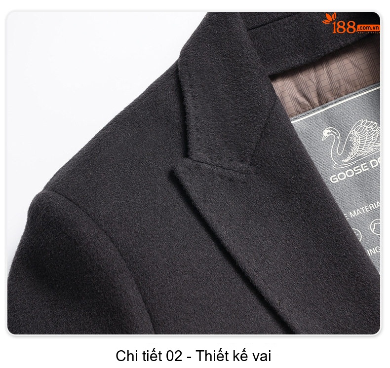 Áo Khoác Dạ Nam Lông Vũ Tháo Rời Dáng Dài Màu Đen, Nâu chi tiết 27