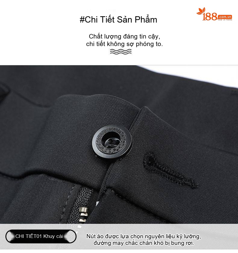 Quần Tây Nam Ống Đứng Lụa Tằm Cao Cấp Co Giãn Màu Đen, Xanh Navy chi tiết 29