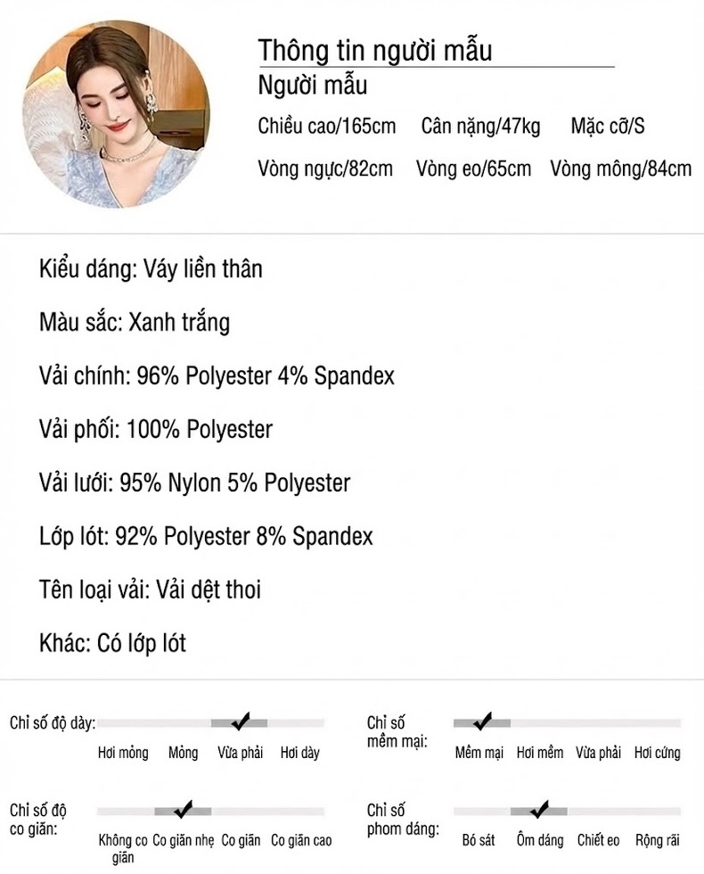 Váy Dạ Hội Nữ Cổ chữ V Đính Đá Lấp Lánh, Tay Bồng, Xẻ Tà Màu Trắng chi tiết 2