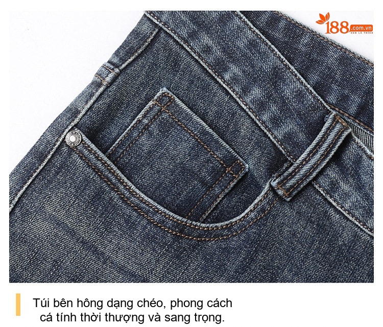 Quần Jean Dáng Suông Co Giãn Thu Đông Dày Dặn Lưng Cao Màu Xanh Đen, Đen chi tiết 42