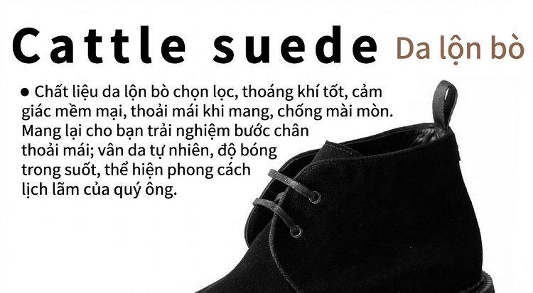 Giày Boot Martin Nam Da Mờ Cổ Cao Chiều Cao Đế Khoảng 5cm Màu Đen, Nâu chi tiết 8