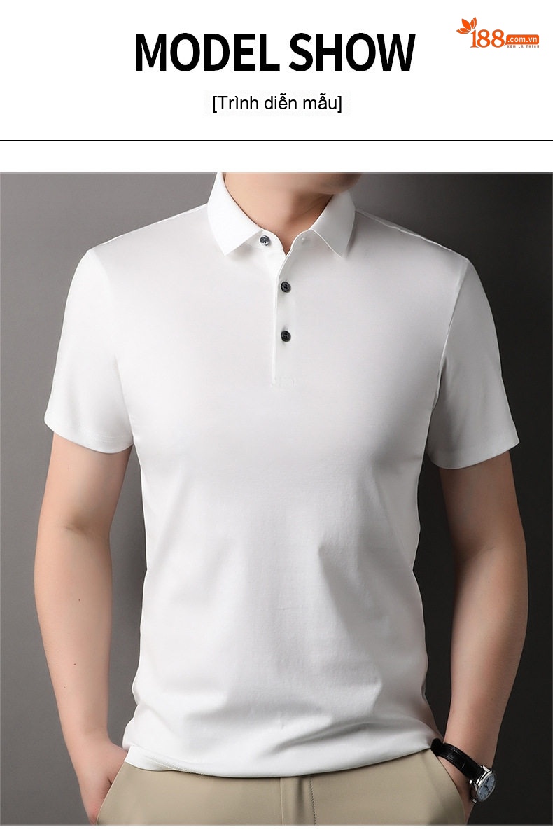 Áo Polo Nam Cotton Ngắn Tay Phong Cách Hàn Quốc Màu Xanh, Trắng, Xám, Tím... chi tiết 7