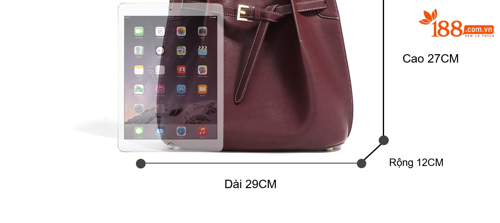 Túi Đeo Vai/Đeo Chéo Nữ Da Bò Hai Lớp Size Lớn Phong Cách Thu Đông Màu Đỏ Rượu Vang, Xanh Olive