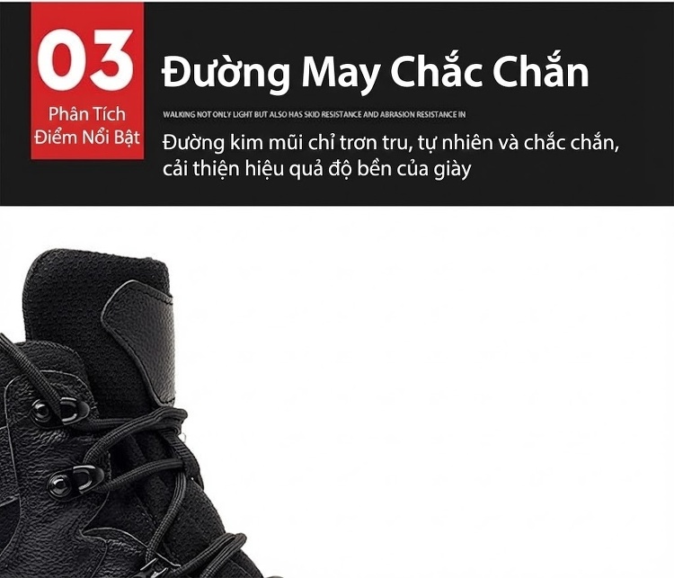 Giày Boot Nam Cao Cổ Da Thật Lót Lông Giữ Ấm Chiều Cao Đế Khoảng 4cm Màu Đen chi tiết 12