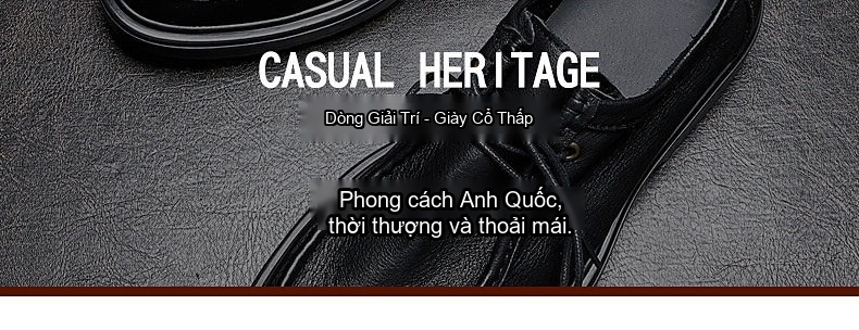 Giày Tây Buộc Dây Nam Da Bò Chiều Cao Đế Khoảng 3cm Màu Đen, Nâu chi tiết 1