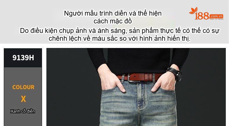 Quần Jean Nam Ống Đứng Dáng Rộng Co Giãn Thoải Mái Phong Cách Trung Niên Màu Xanh Dương, Xám chi tiết 19