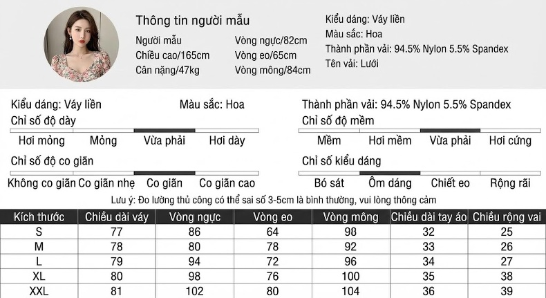 Váy Ôm Body Nữ In Hoa Xếp Ly Phong Cách Pháp Thanh Lịch chi tiết 3
