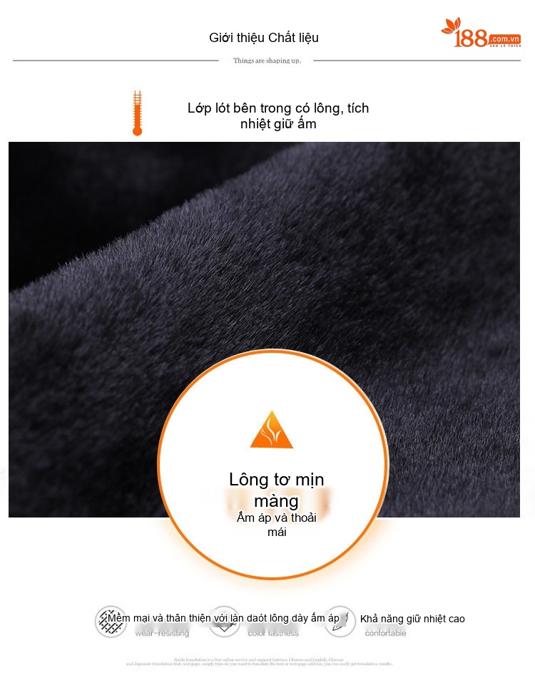 Áo Khoác Cotton Nữ Dáng Ngắn Lót Lông Cổ Lông Màu Đen, Xanh Rêu chi tiết 6