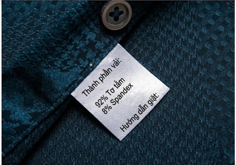 Áo Sơ Mi Nam Tay Ngắn Tơ Tằm Họa Tiết Jacquard Cao Cấp Màu Trắng, Đen, Xanh Ngọc chi tiết 26