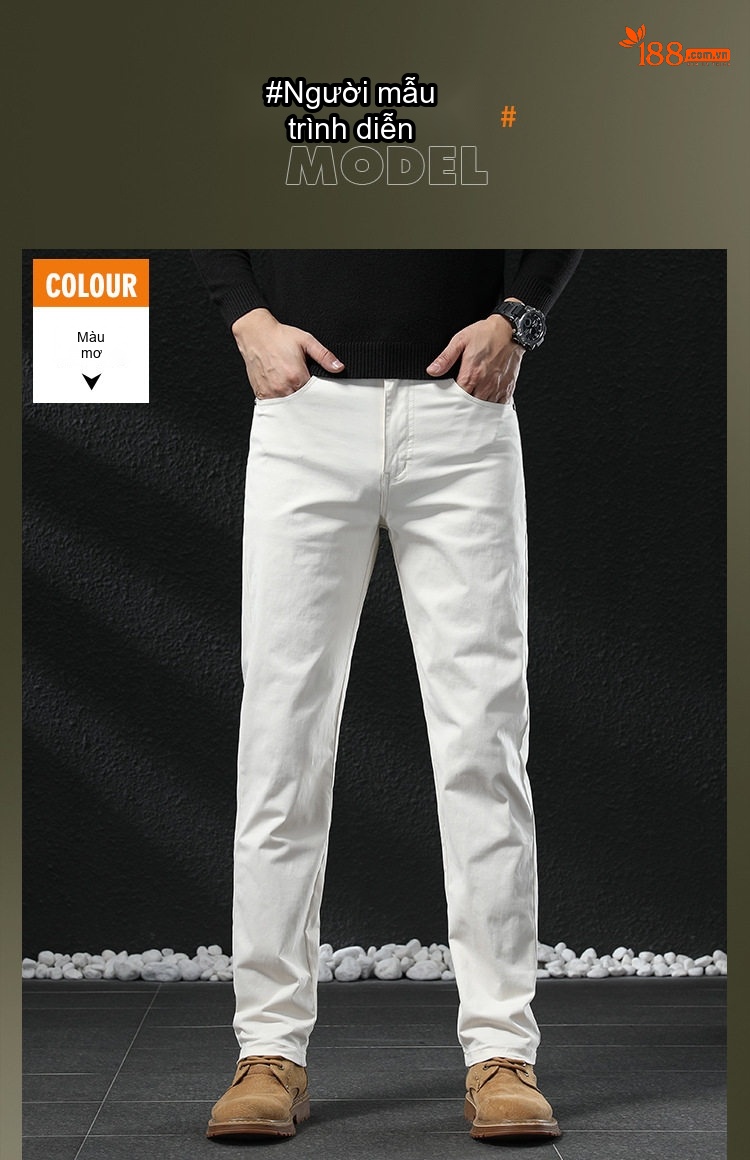 Quần Dài Nam Cotton Ống Đứng Dáng Rộng Thoải Mái Màu Trắng, Đen, Xám chi tiết 18