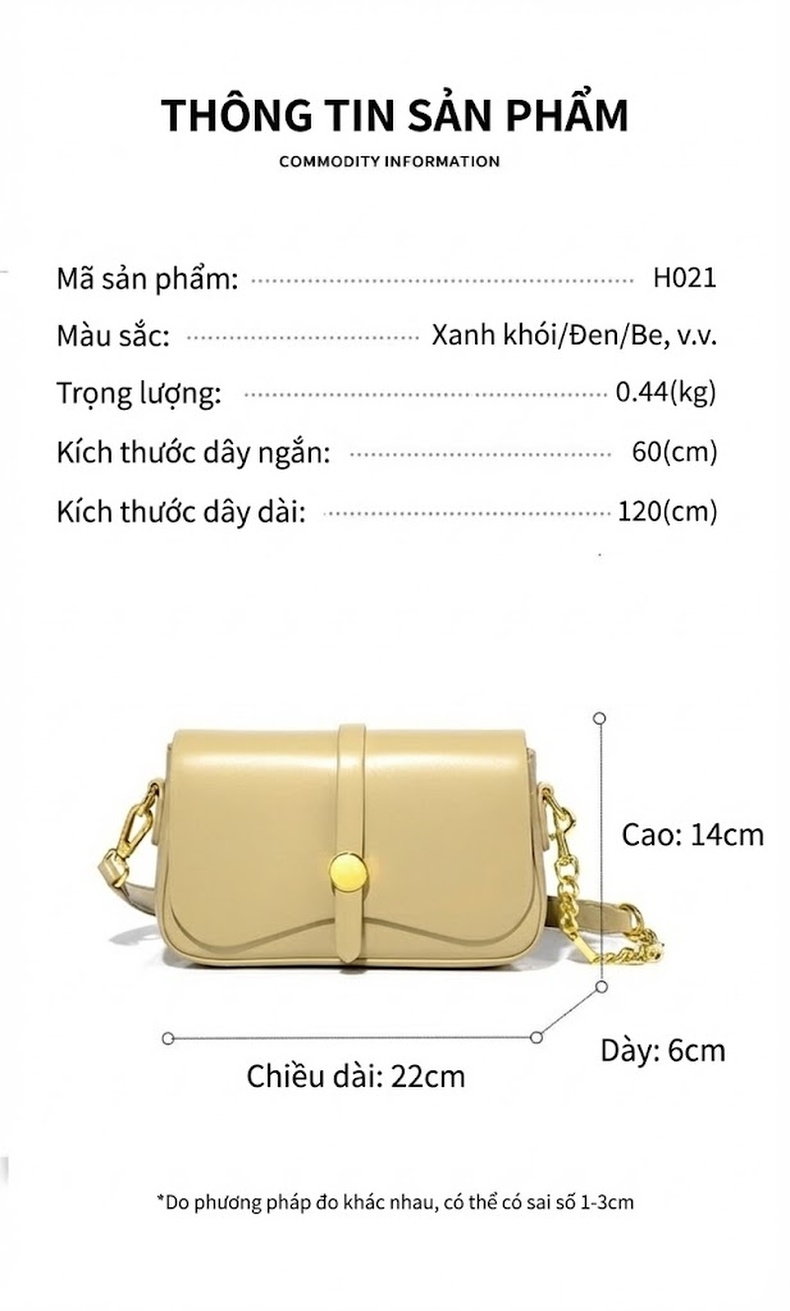 Túi Đeo Vai/Kẹp Nách Nữ Da Bóng Dây Xích Kiểu Dáng Vuông Nhỏ Màu Đen, Trắng chi tiết 4