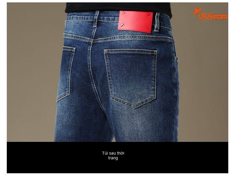 Quần Jean Nam Ống Đứng Ôm Vừa Vặn Phong Cách Âu Mỹ Màu Xanh Denim chi tiết 26