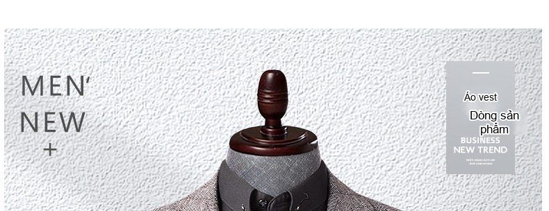Áo Vest Nam Dệt Kim Lông Cừu Mỏng Dáng Ôm Phong Cách Thu Đông Màu Xám, Nâu chi tiết 1