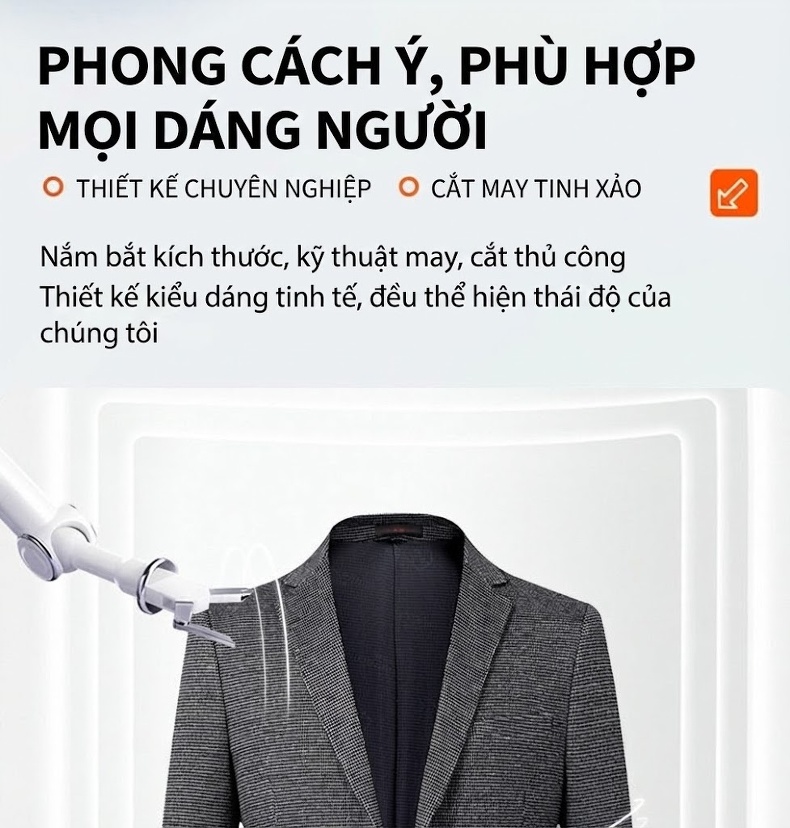 Áo Vest Blazer Nam Họa Tiết Chân Chim Co Giãn Chống Nhăn Dáng Ôm Vừa Vặn Màu Xám chi tiết 9