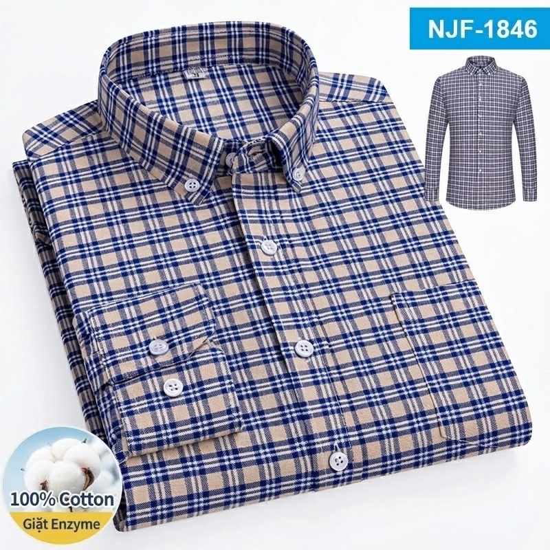 Áo Sơ Mi Tay Dài Cotton Oxford Dáng Rộng Thoải Mái Màu Trắng, Xám, Xanh, Đỏ...