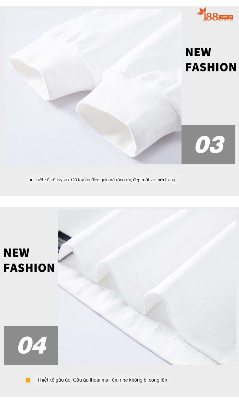 Áo Thun Tay Dài Nam Cotton Dày Dặn Cổ Tròn In Chữ Form Rộng Màu Trắng, Đen, Xám, Nâu chi tiết 4