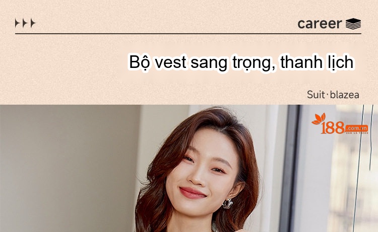 Set Bộ Vest Công Sở Nữ Tay Ngắn Dáng Ôm Chân Váy Màu Be, Xanh Navy, Đen chi tiết 2