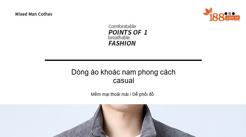 Áo Khoác Bomber Nam Vải Nhung Gân Dáng Rộng Cổ Trụ Lót Lông Màu Đen, Nâu, Xám chi tiết 1
