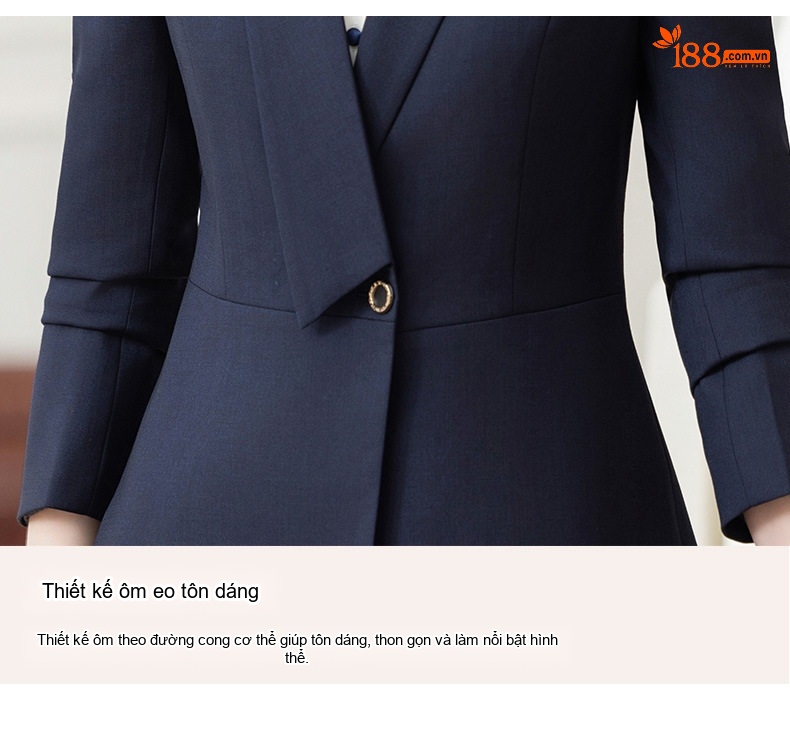 Bộ Vest Công Sở Nữ Cao Cấp Phong Cách Hàn Quốc Màu Xám, Xanh Navy, Nâu Đỏ chi tiết 5