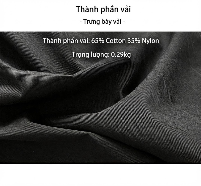 Quần Công Sở Nữ Lưng Cao Ống Rộng Dáng Suông Cotton Màu Nâu, Đen, Kem chi tiết 3