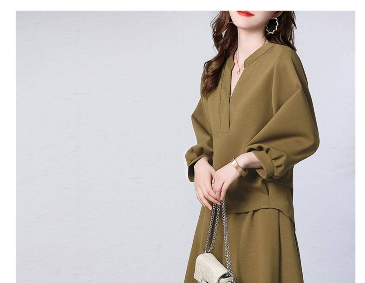 Váy Bộ Nữ Thu Đông dáng chữ A Thiết Kế Thời Trang Màu Tím, Xám, Xanh, Vàng chi tiết 32