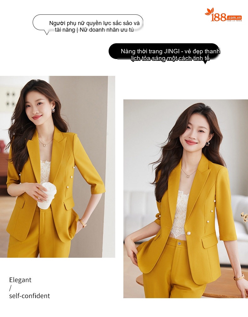 Áo Vest Công Sở Tay Lỡ Phong Cách Hàn Quốc Màu Hồng, Vàng, Trắng chi tiết 19