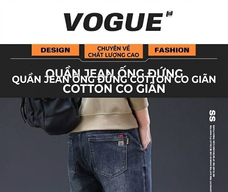 Quần Jean Nam Dáng Ôm Vừa Co Giãn Phong Cách Hàn Quốc Màu Xanh Đậm chi tiết 1