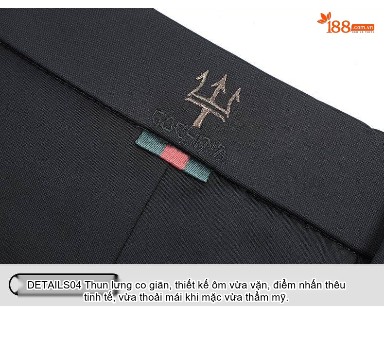 Quần Tây Nam Ống Đứng Lụa Tằm Cao Cấp Co Giãn Màu Đen, Xanh Navy chi tiết 33