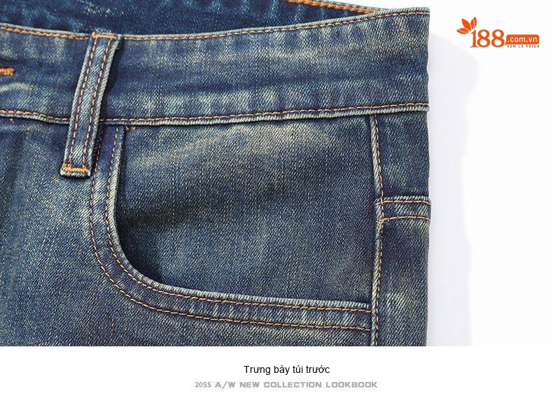Quần Jean Nam Ống Đứng Co Giãn Thoải Mái Dáng Suông Màu Xanh Denim chi tiết 22