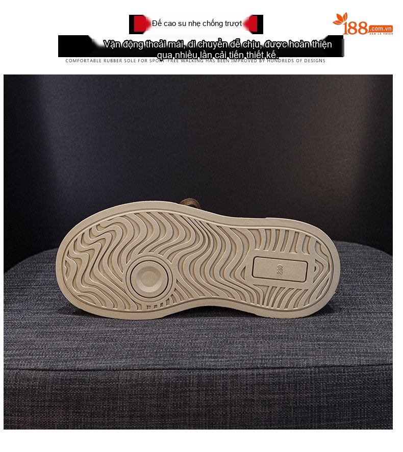 Giày Sneaker Nữ Cổ Cao Đế Dày Da Mờ Chiều Cao Đế Khoảng 4cm Màu Nâu, Kem, Đen chi tiết 10