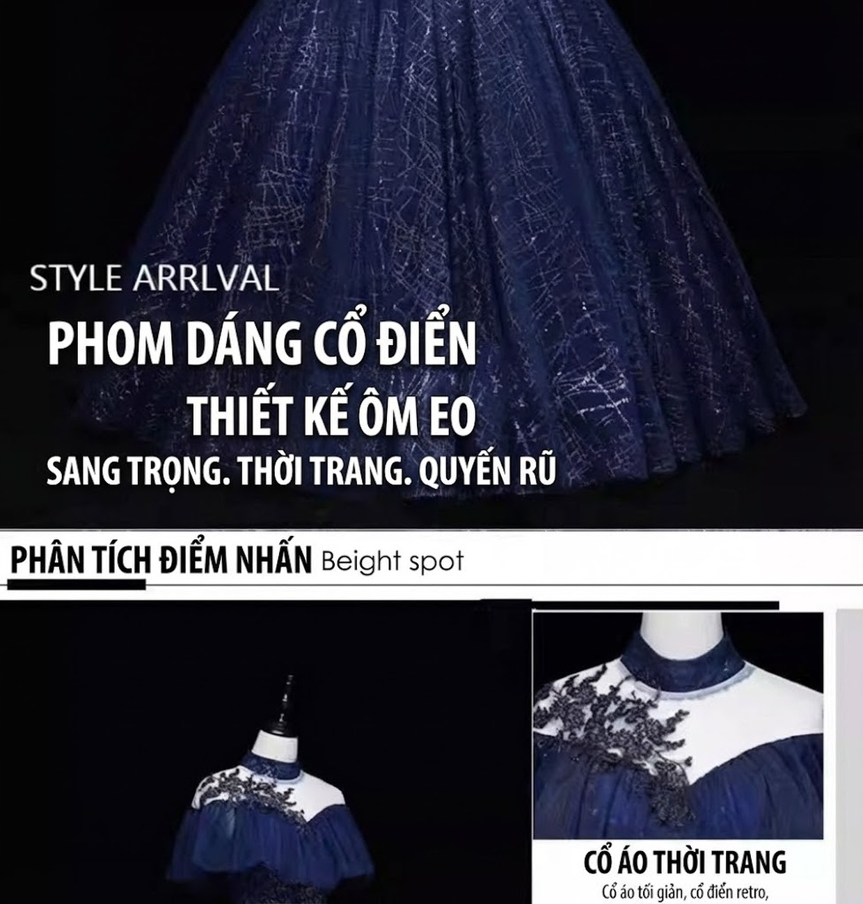 Váy Dạ Hội Nữ Tính Khí Chất Màu Sắc Cầu Vồng Bồng Bềnh Biểu Diễn Thanh Nhạc Nghệ Thuật Cổ Điển chi tiết 2