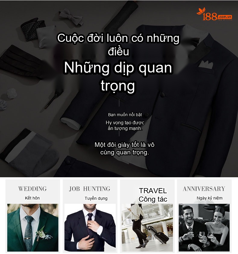 Giày Tây Buộc Dây Nam Da Thật Tăng Chiều Cao 6cm Phong Cách Công Sở Màu Đen chi tiết 1