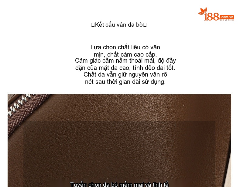 Balo Mini Da Bò Nữ Phối Màu Cổ Điển Đeo Vai Du Lịch Màu Nâu, Kem chi tiết 10