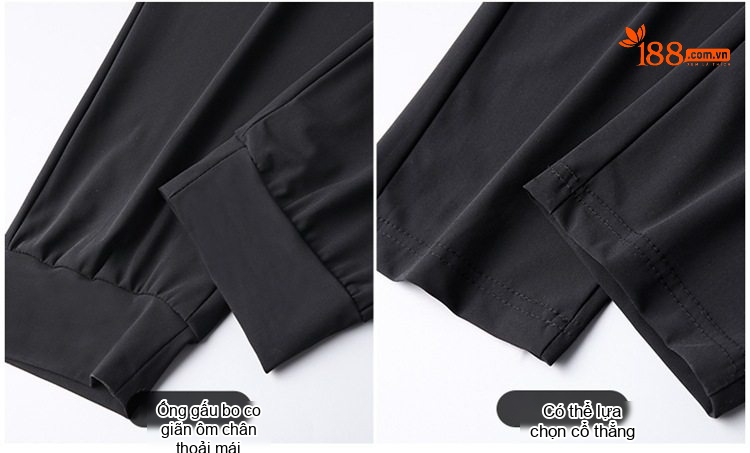 Quần dài nam thể thao ống bo vải mỏng thoáng khí chi tiết 8