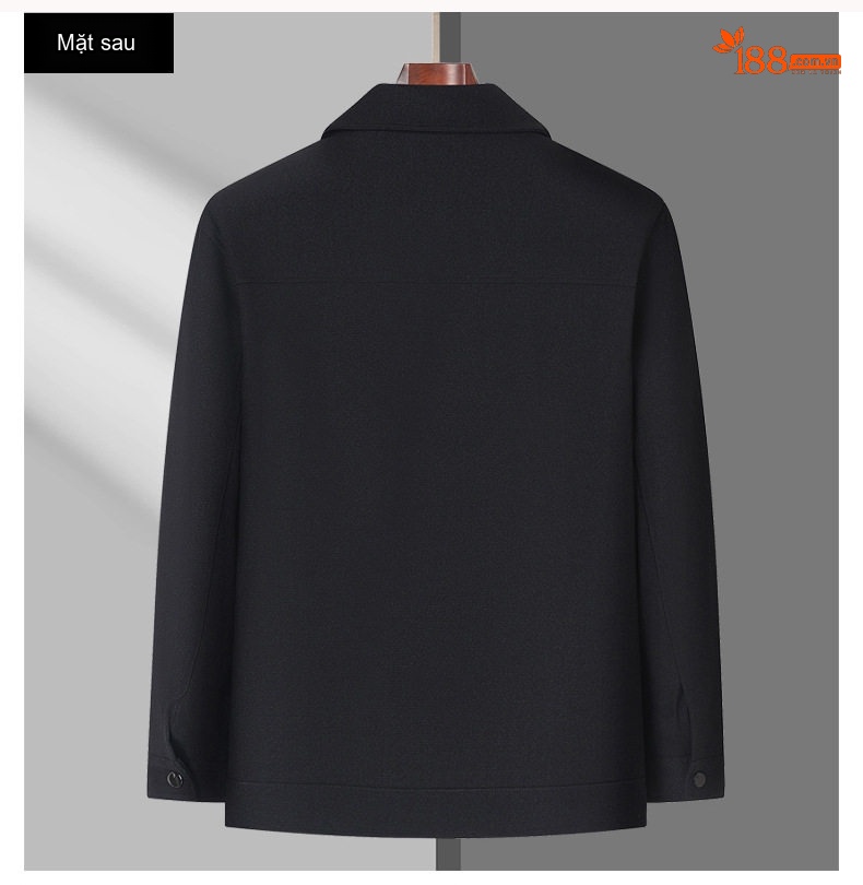 Áo Khoác Nam Cổ Bẻ Cài Nút Kiểu Dáng Business Casual Màu Đen, Xanh Navy chi tiết 8