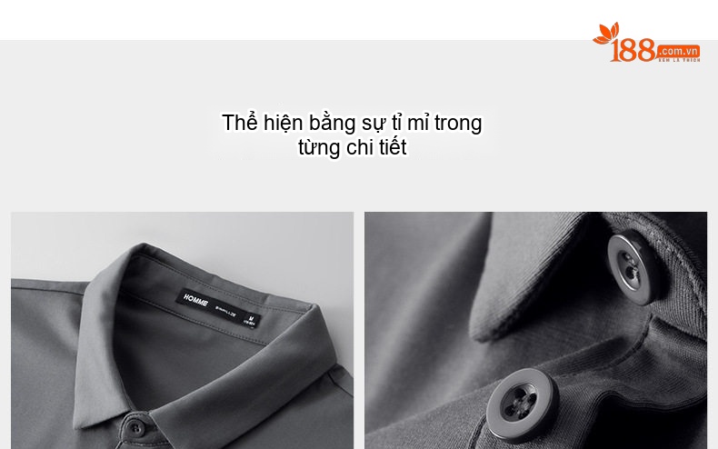 Áo Polo Nam Ngắn Tay Modal Lụa Băng Cao Cấp Cổ Bẻ Phong Cách Doanh Nhân Màu Đen, Xám chi tiết 5