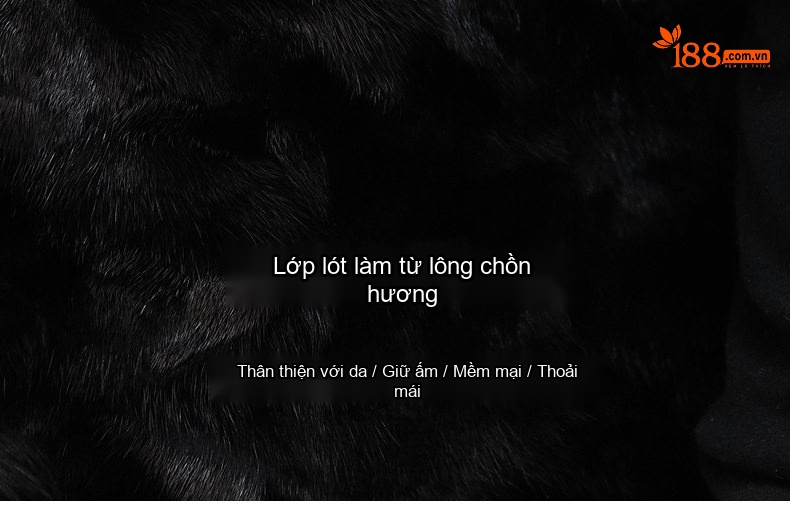 Áo Khoác Da Thật Nam Dáng Dài Lót Lông Chồn Có Thể Tháo Rời Màu Đen chi tiết 4