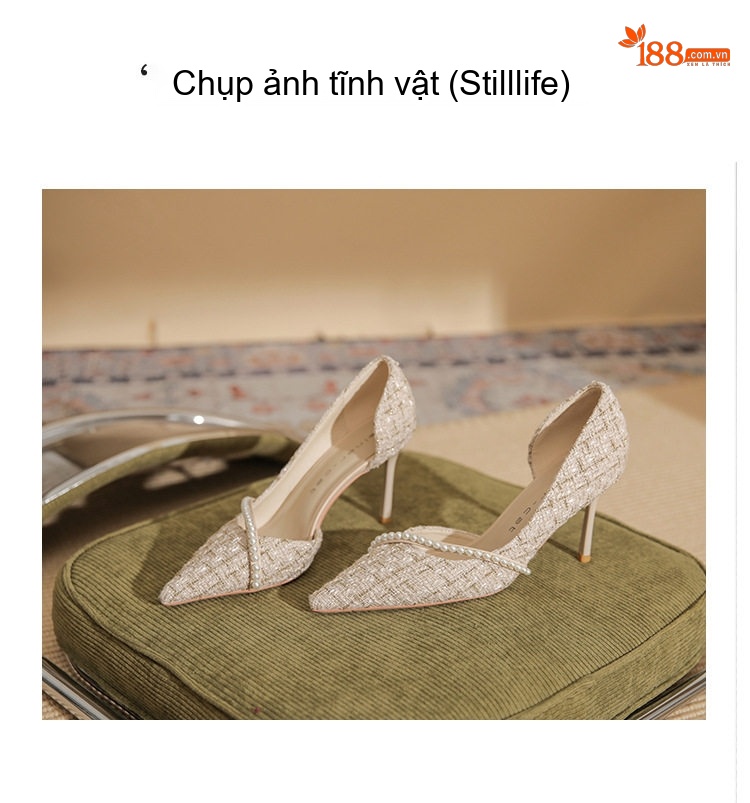 Giày Cao Gót Nữ Da Cừu Mũi Nhọn Hở Bên Chiều Cao Đế Khoảng 7cm Màu Đen, Kem chi tiết 23
