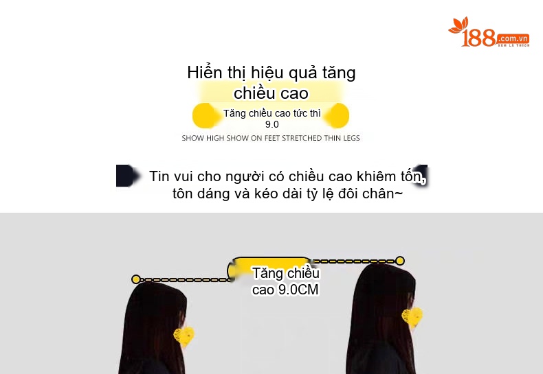 Giày Sneaker Nữ Đế Cao Khoảng 6cm Dây Buộc Kiểu Dáng Ulzzang Màu Trắng, Đen chi tiết 3